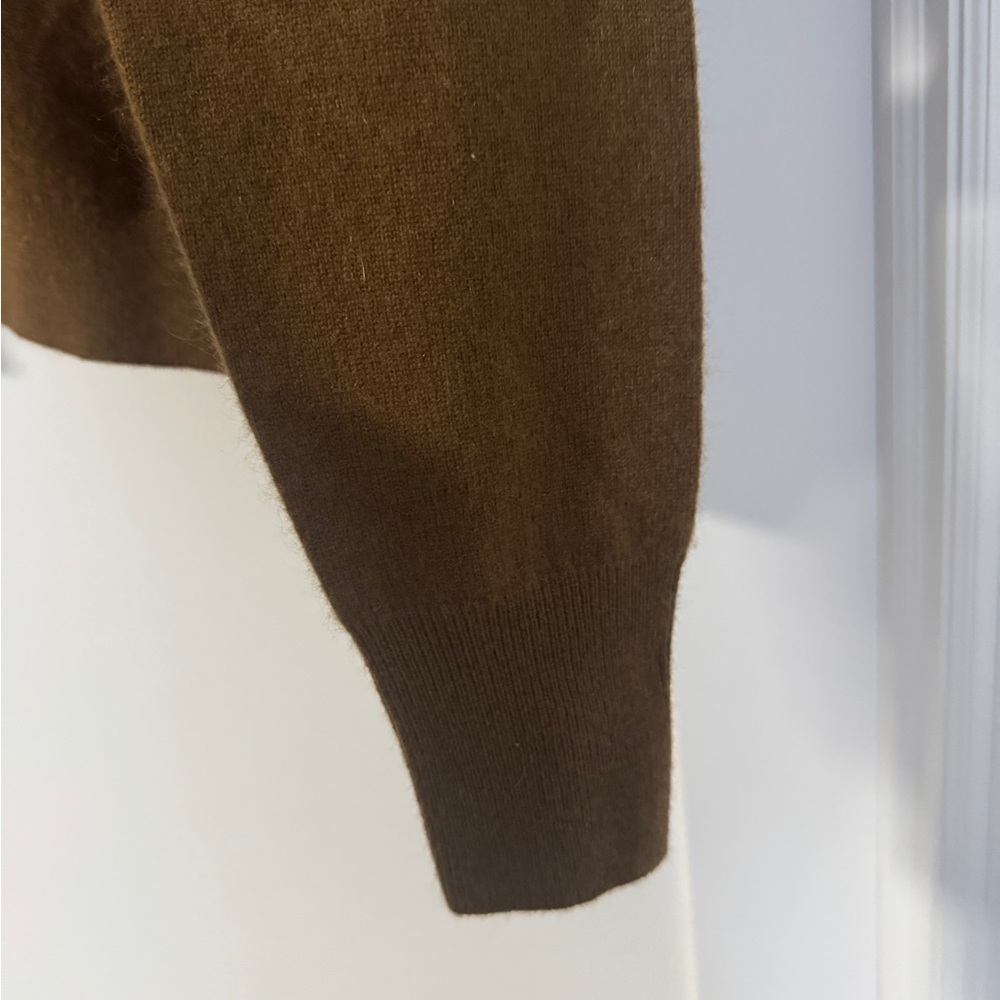 White + Warren Camel Button-Up Sweater - Picture 3 of 4